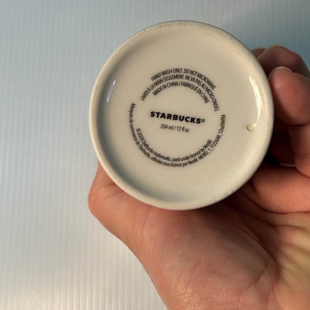 Starbucks White and Gray Marble Tumbler, Ceramic - Picture 5 of 5